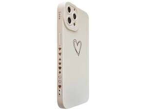 Teageo iPhone 14 Pro Max Case Cute Gold Heart Side Pattern Soft TPU Camera Lens